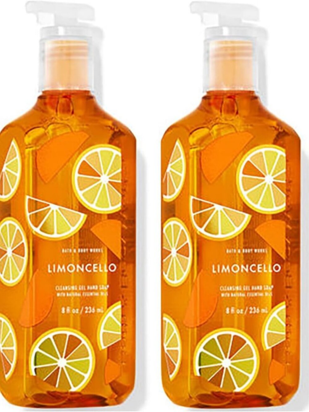 Cleansing Hand Soap Gel Set of 2 - Refreshing Limoncello Scent, 8 Fl Oz Each
